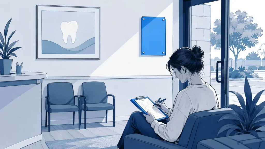 Harrow Lane Family Dental storefront showing practice name, address, and contact information as it appears to patients